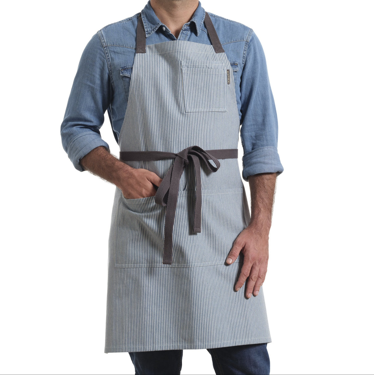 Bib Apron with Pockets, Cotton Apron for Women and Men-4