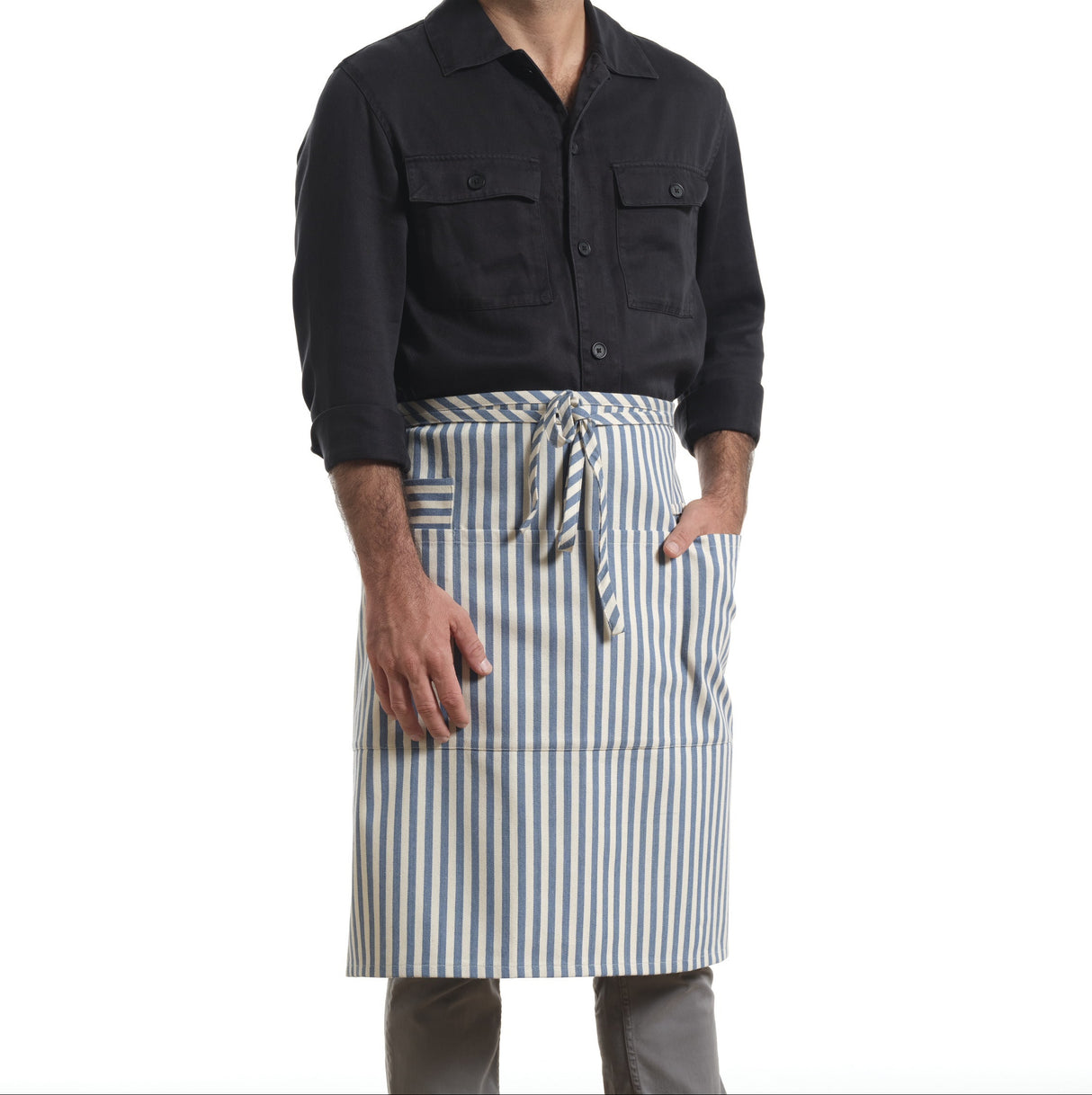 Bistro Apron with Pockets, Cotton Apron for Kitchen & Restaurant-5