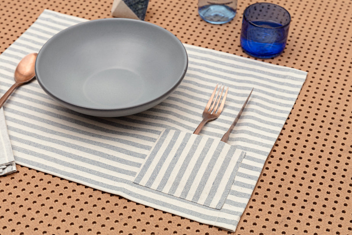Placemats with Pocket, Set of 4 - Denim-0