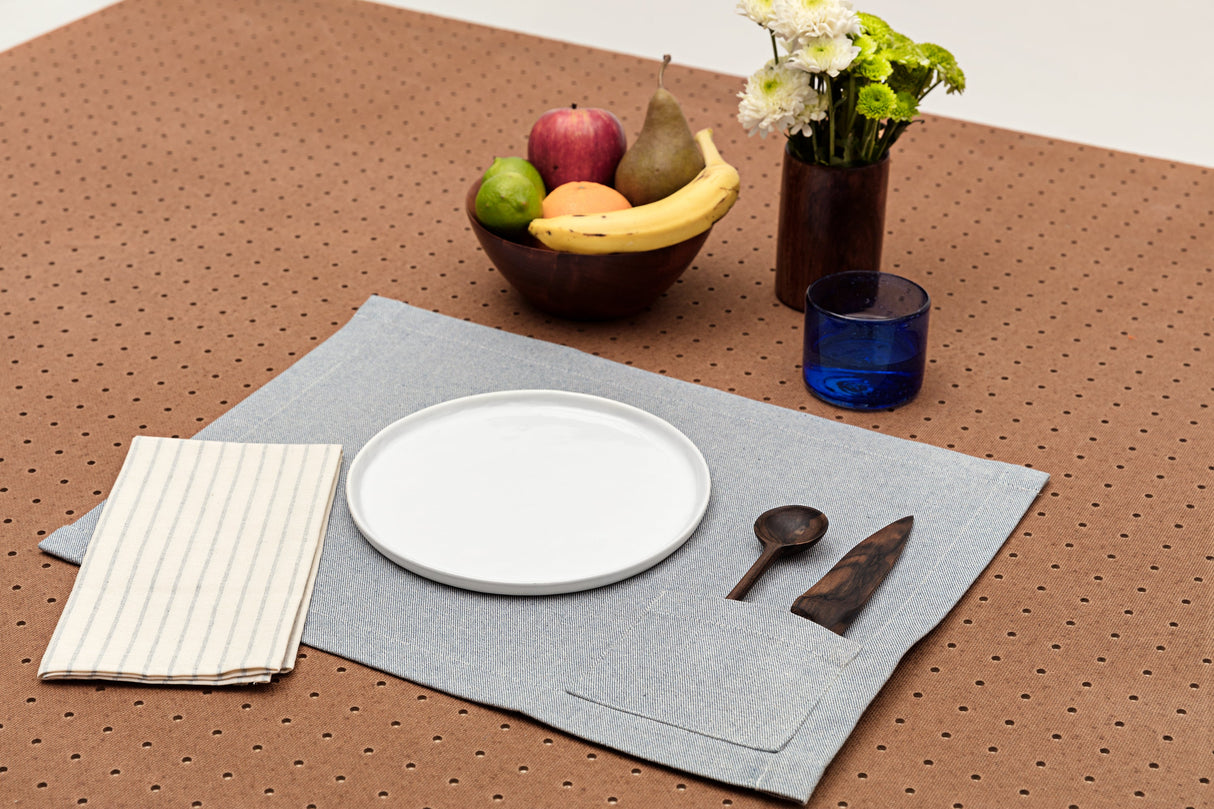 Placemats with Pocket, Set of 4 - Denim-1