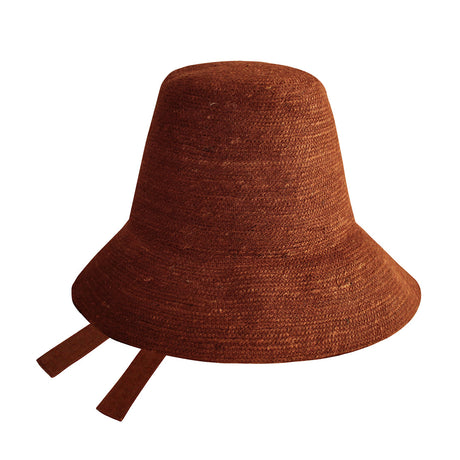 MEG Jute Straw Hat In Burnt Sienna - Sumiye Co