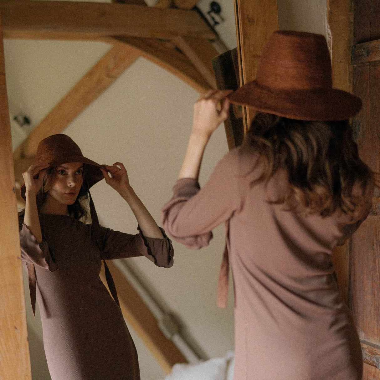 MEG Jute Straw Hat In Burnt Sienna - Sumiye Co