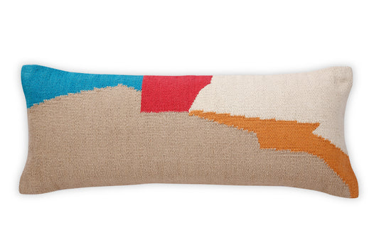Leh Handcrafted Lumbar Pillow, Multi- 12x30 Inch by The Artisen
