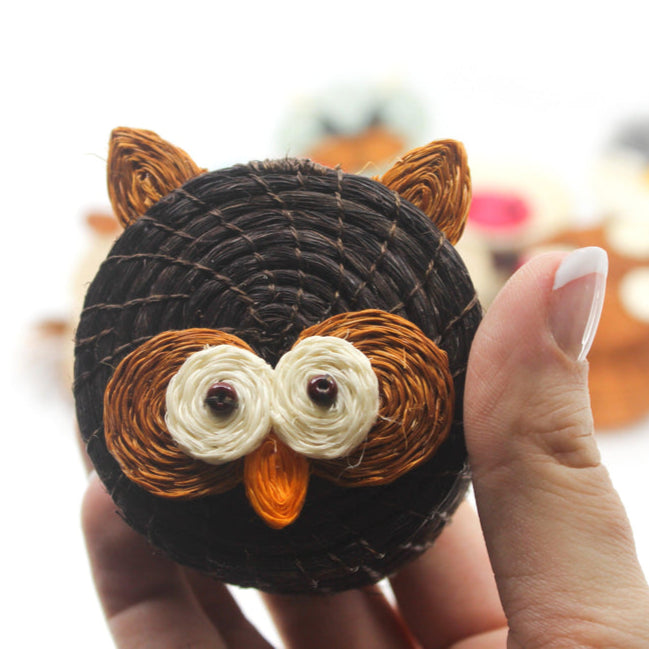 Kids Singing Birdie Tiny Lidded Basket 2" x 2.5" - Sumiye Co