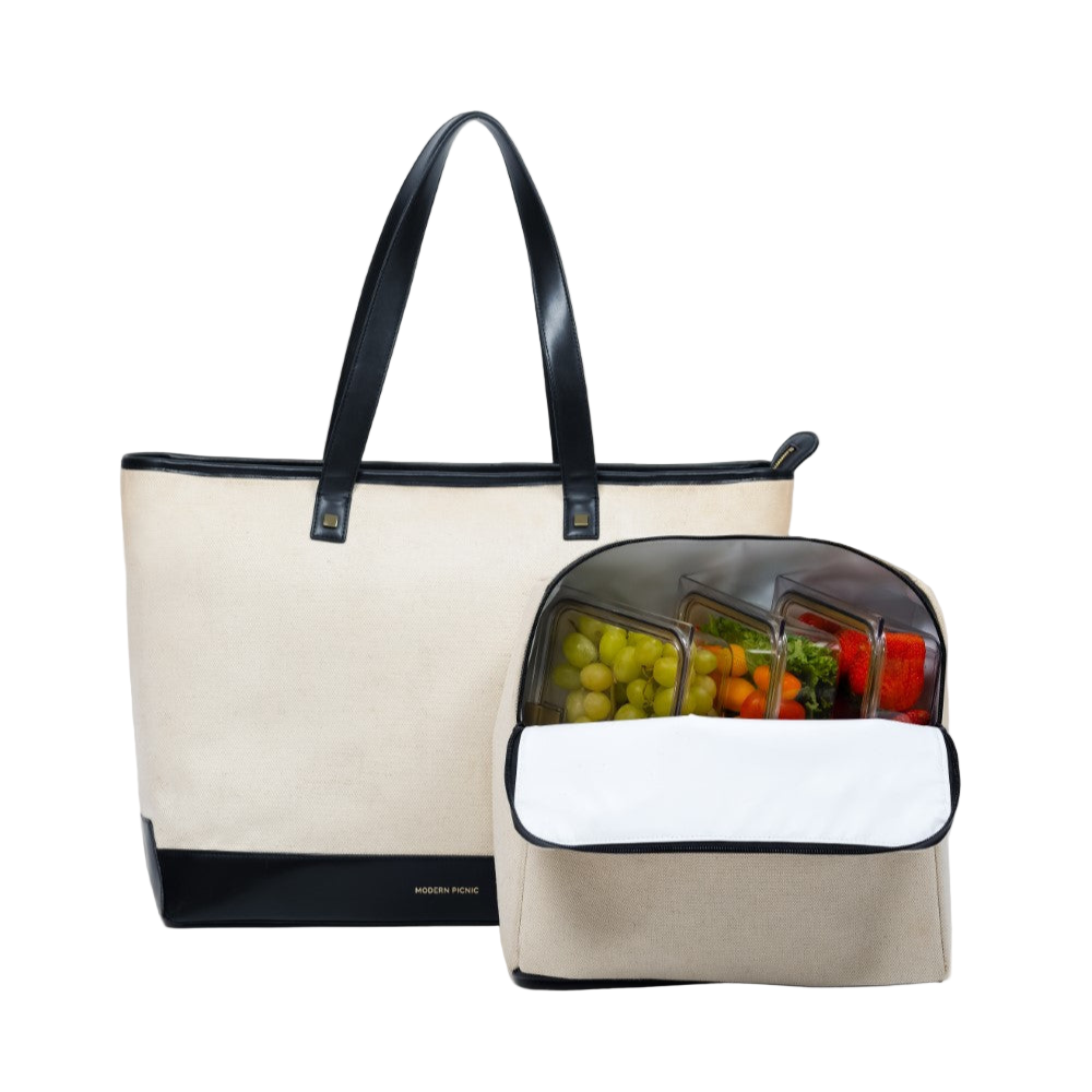 The Tote - Black Canvas | Designer Lunch Bags & Totes - Sumiye Co