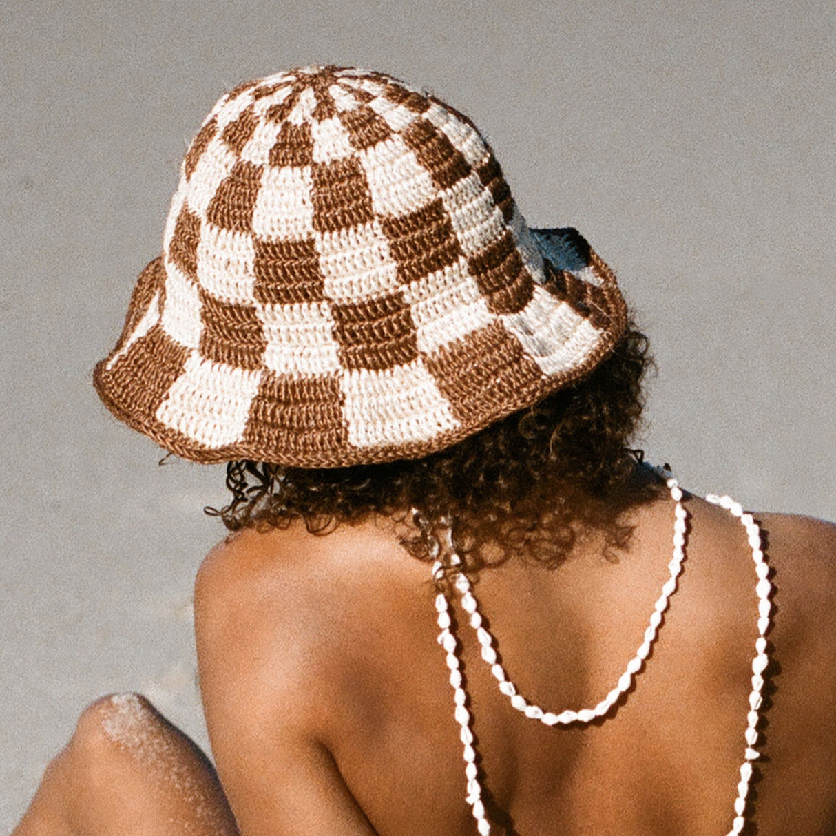 Summer Bucket Hat - Crocheted Checkered by Made by Minga - Sumiye Co