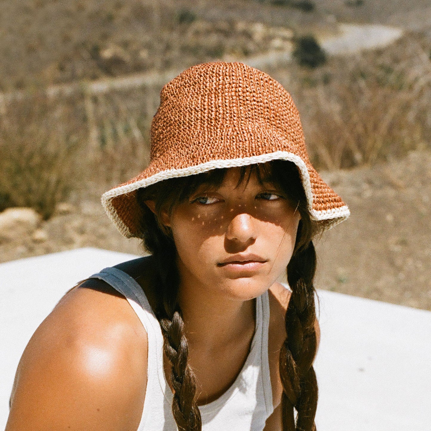 Summer Bucket Hat - Crocheted Orange by Made by Minga