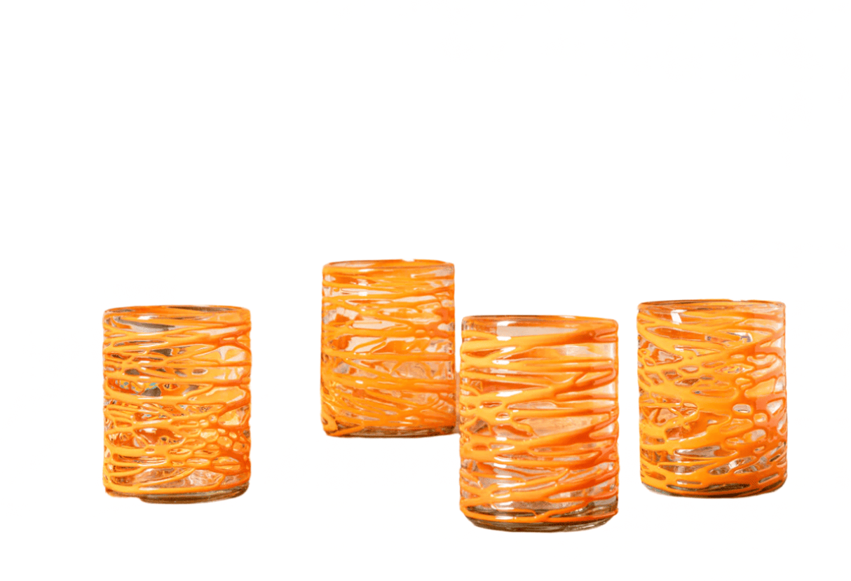 Handblown Glasses - Drinkware Set of 4 (13 oz) - Sumiye Co