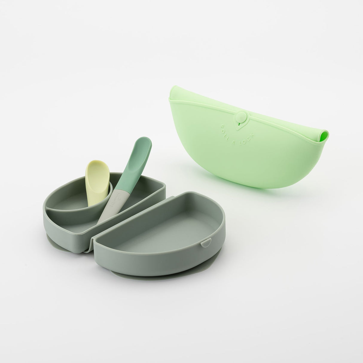 Sili Mini Go: Silicone Travel Meal Set - Green Energy - Sumiye Co