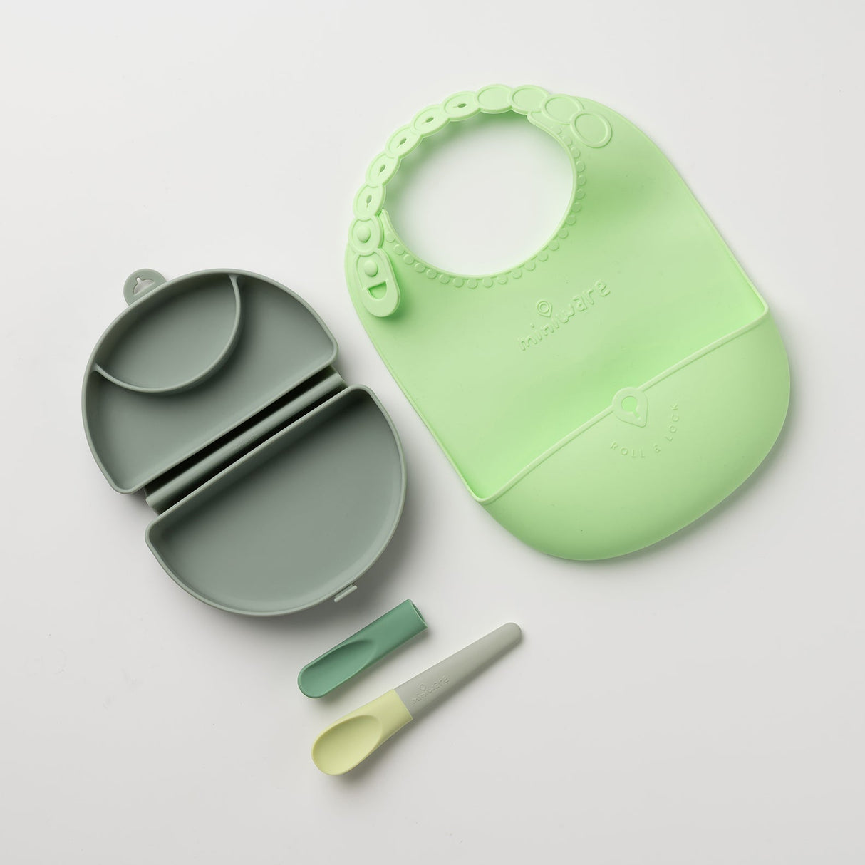 Sili Mini Go: Silicone Travel Meal Set - Green Energy - Sumiye Co