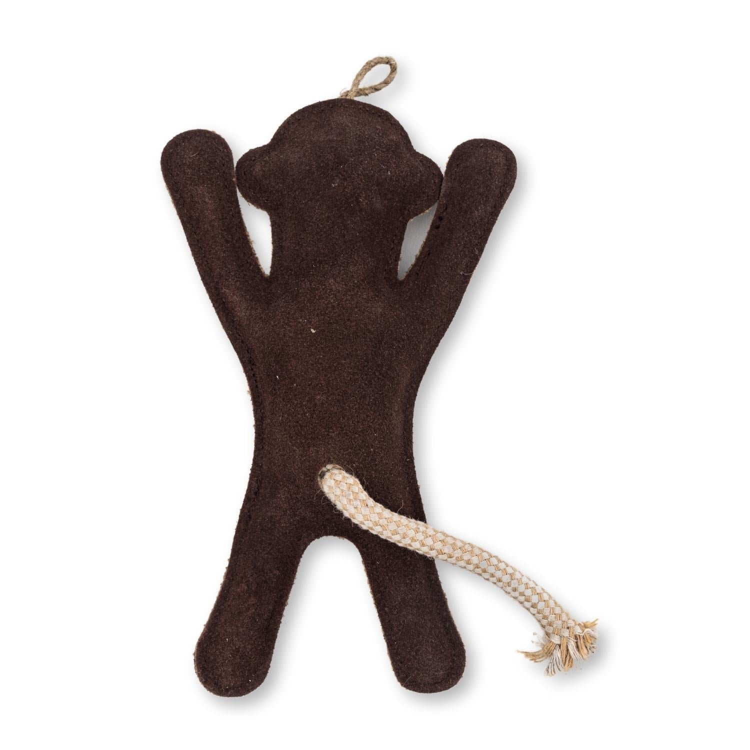 Sustainable Natural Leather Monkey Chew Toy for Dogs-2