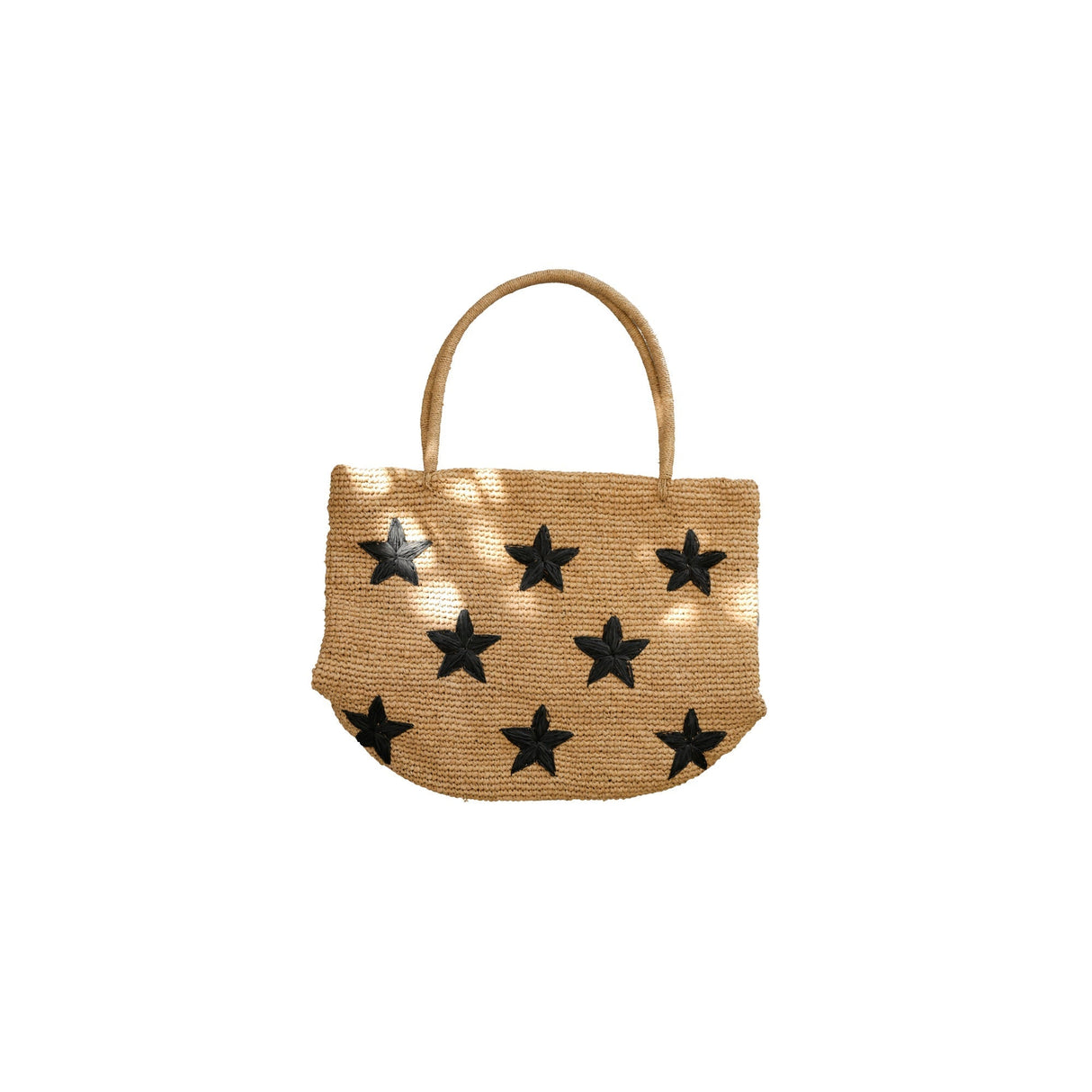 Morgan Stars Pattern Raffia Tote - Sumiye Co