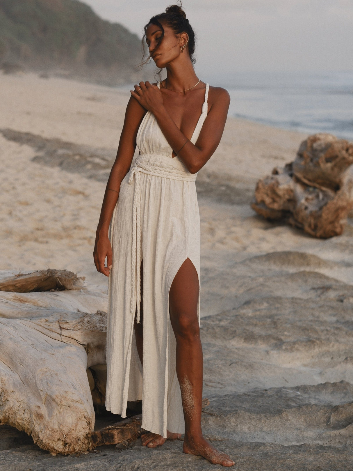 Muse Braided Straps Dress - Natural - Sumiye Co