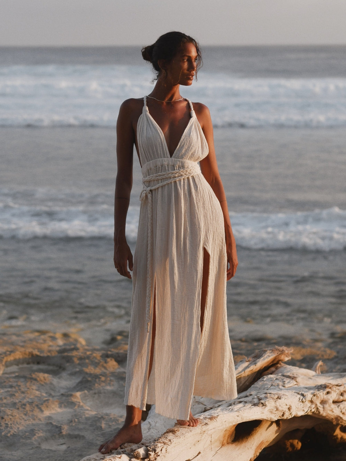 Muse Braided Straps Dress - Natural - Sumiye Co