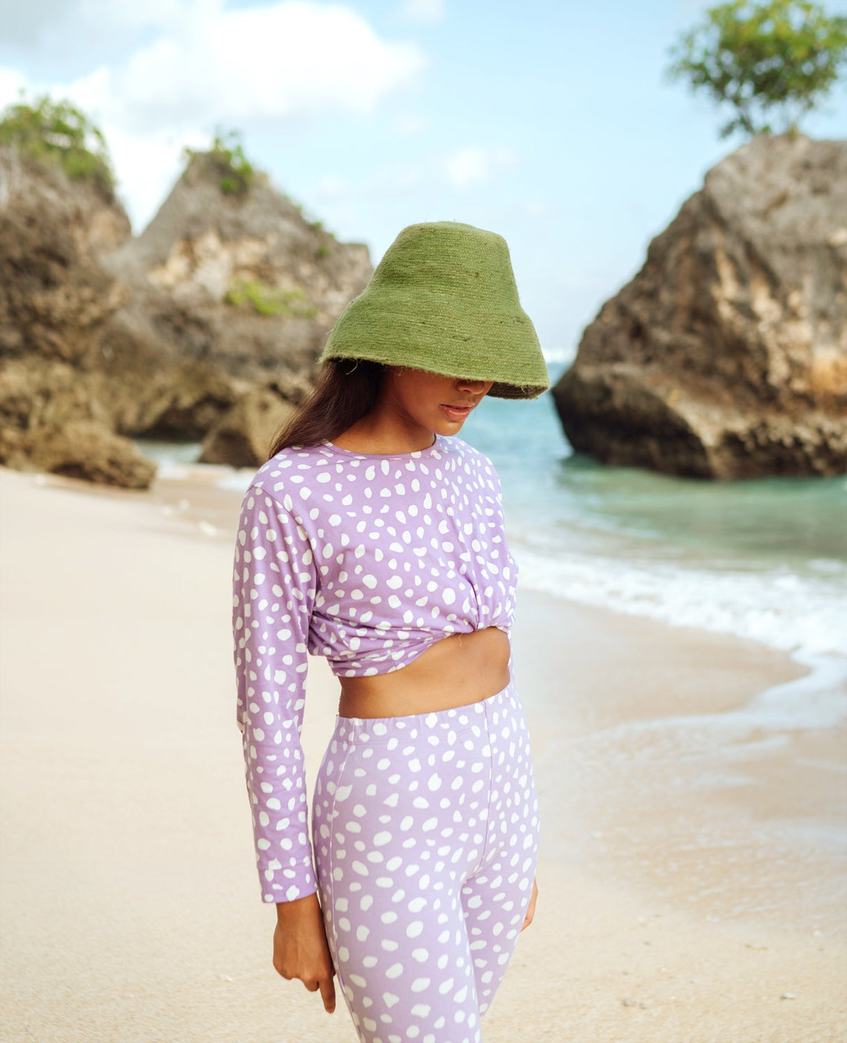 Jute Clochet Straw Hat in Matcha Green - Sumiye Co