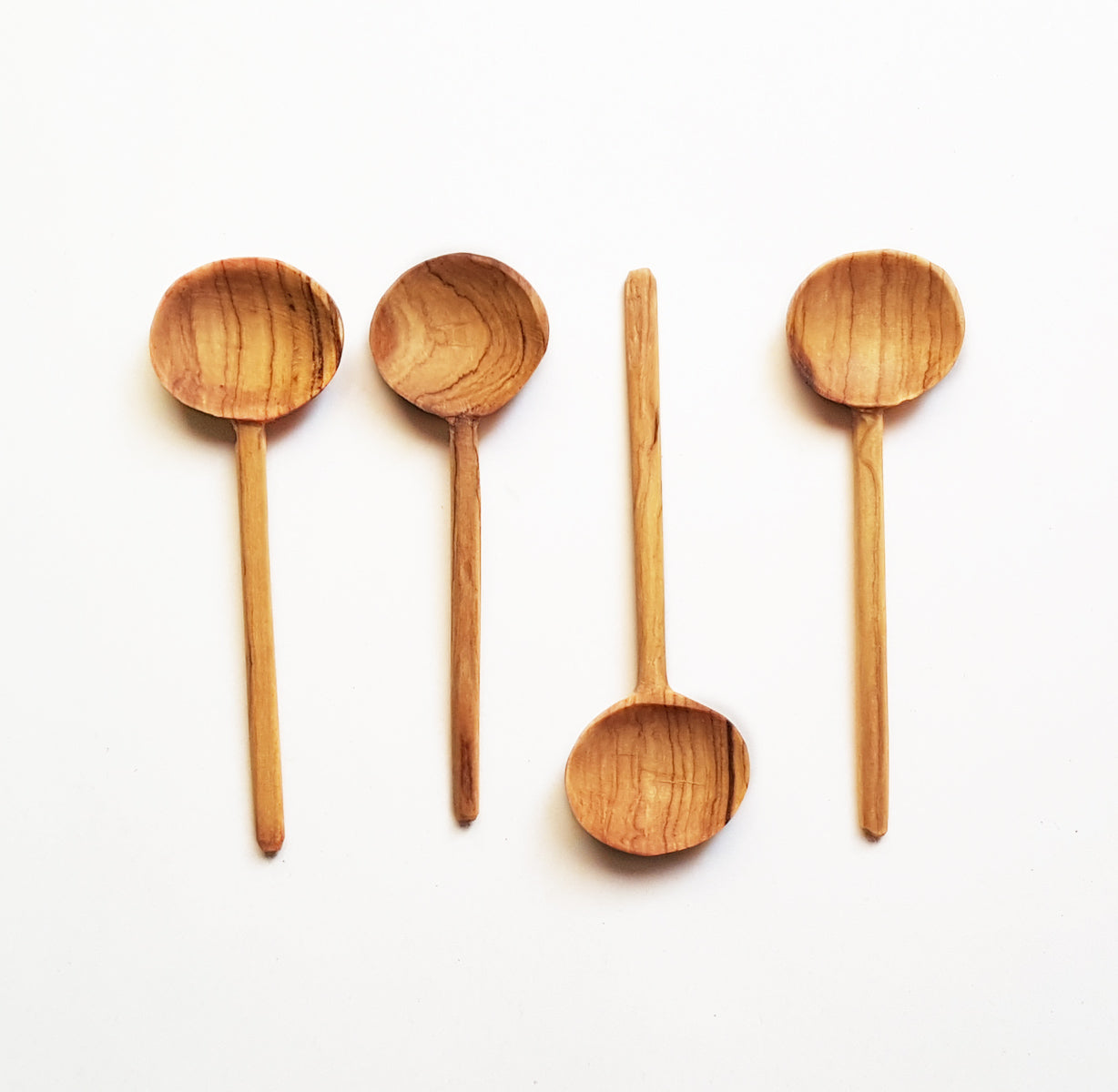 Olivewood Carved Coffee Spoons - Set of 4