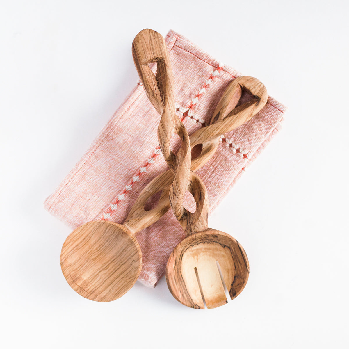 Olive Wood Spiral Servers - Sumiye Co