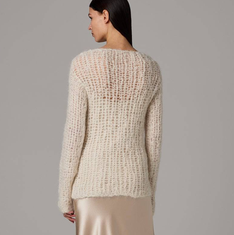 Open Mesh Boatneck Sweater - Sumiye Co