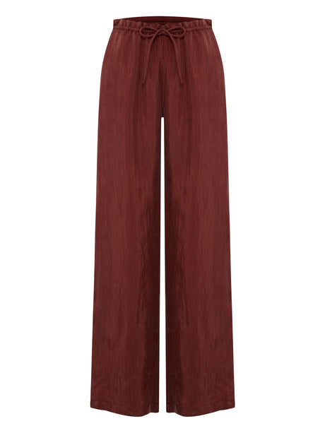 Lucid Flow Tie Pants - Burgundy - Sumiye Co