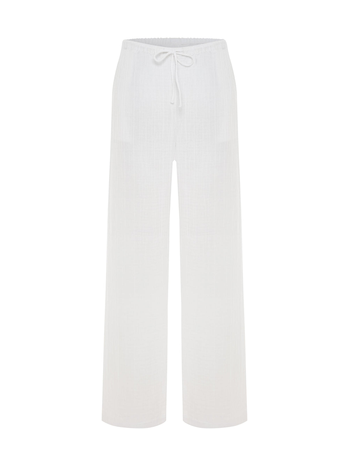 Kaya Drawstring Pants - White - Sumiye Co