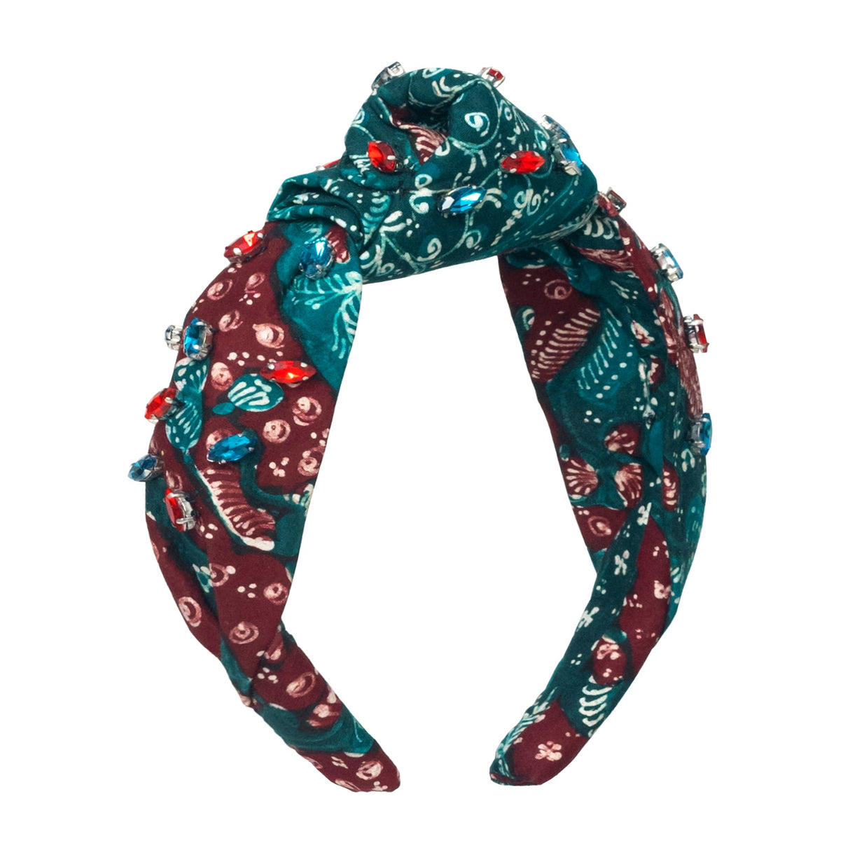 MERAK Peacock Batik Crystals Headband - Sumiye Co