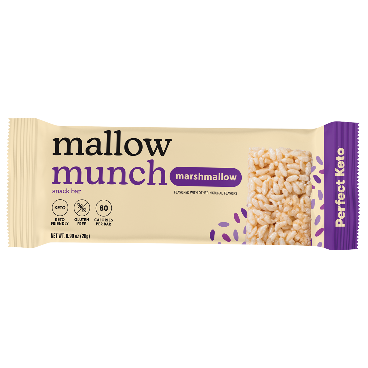 Mallow Munch marshmallow snack bar packaging on a white background