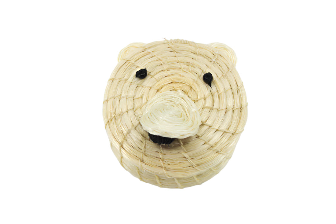 Kids Polar Bear Tiny Lidded Basket 2" x 2.5" - Sumiye Co
