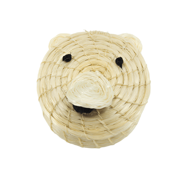 Kids Polar Bear Tiny Lidded Basket 2" x 2.5" - Sumiye Co