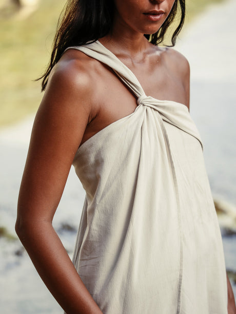 Pia Maxi Dress - Oatmeal - Sumiye Co