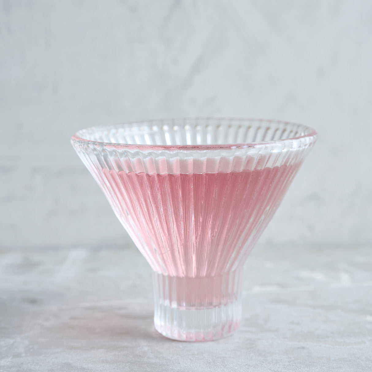 Ribbed Clear Martini Glasses - Set of 4 - Sumiye Co