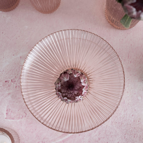 Pink Glass Low Bowl - Sumiye Co