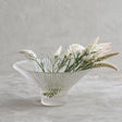 Ribbed Clear Glass Low Bowl - Sumiye Co