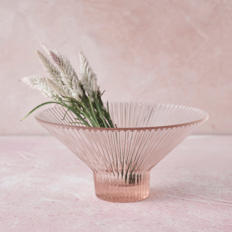 Pink Glass Low Bowl - Sumiye Co