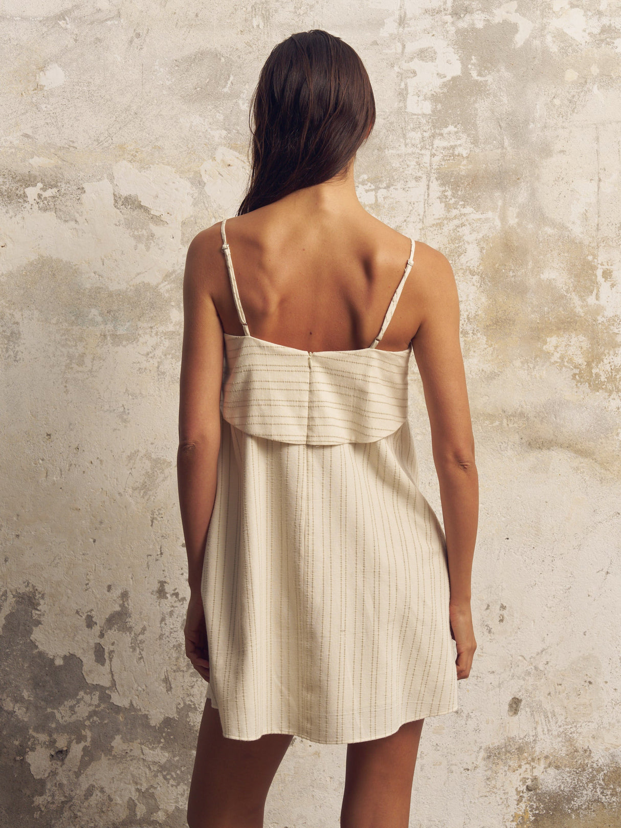 Puglia Stripes Mini Dress - Oatmeal - Sumiye Co