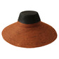 Jute Handwoven Straw Hat in Burnt Sienna & Black