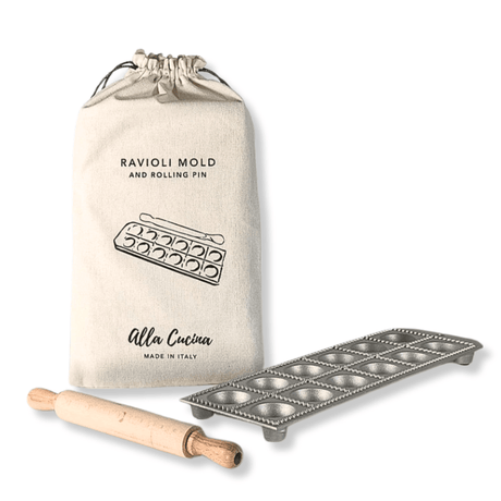 Italian 12-piece Ravioli Mold & Roller Set - Sumiye Co