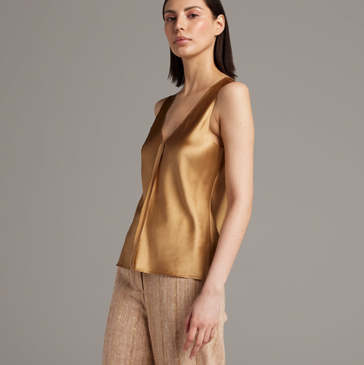 Silk Raw Edge Tank - Sumiye Co