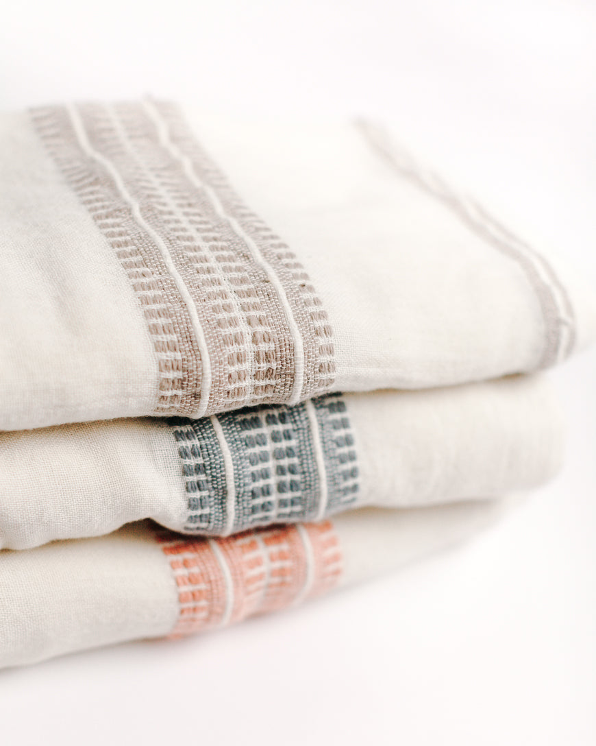 Baby Swaddle Blanket 37" x 37" | Stone Hand-Spun Organic Cotton - Sumiye Co
