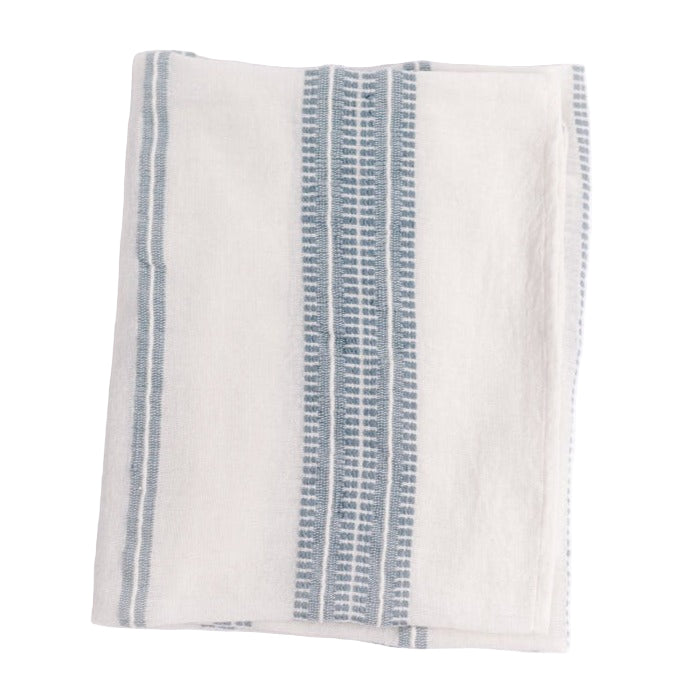 Baby Swaddle Blanket 37" x 37" | Light Blue Hand-Spun Organic Cotton - Sumiye Co