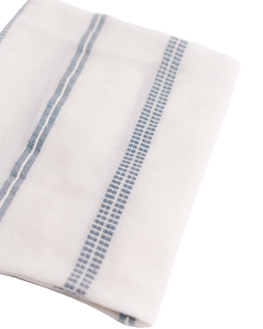 Baby Swaddle Blanket 37" x 37" | Light Blue Hand-Spun Organic Cotton - Sumiye Co