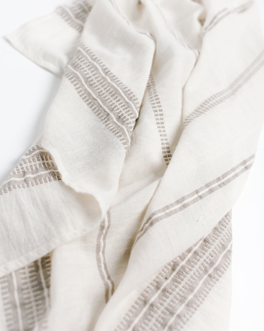 Baby Swaddle Blanket 37" x 37" | Stone Hand-Spun Organic Cotton - Sumiye Co