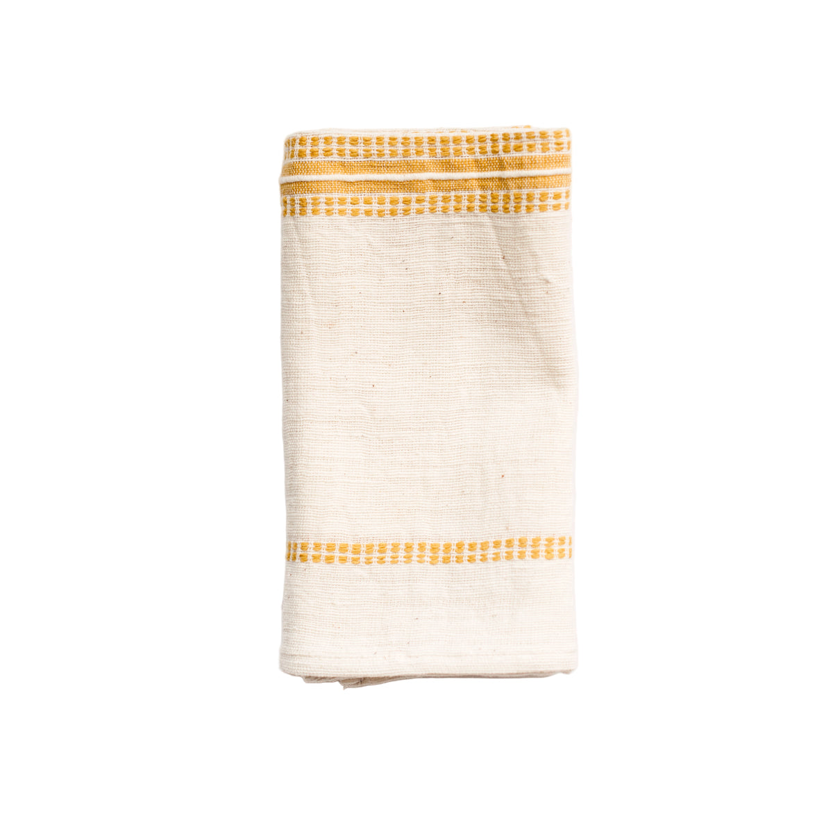 Aden Cloth Napkins - Natural / Gold Hand-Spun Cotton- Set of 4 - Sumiye Co