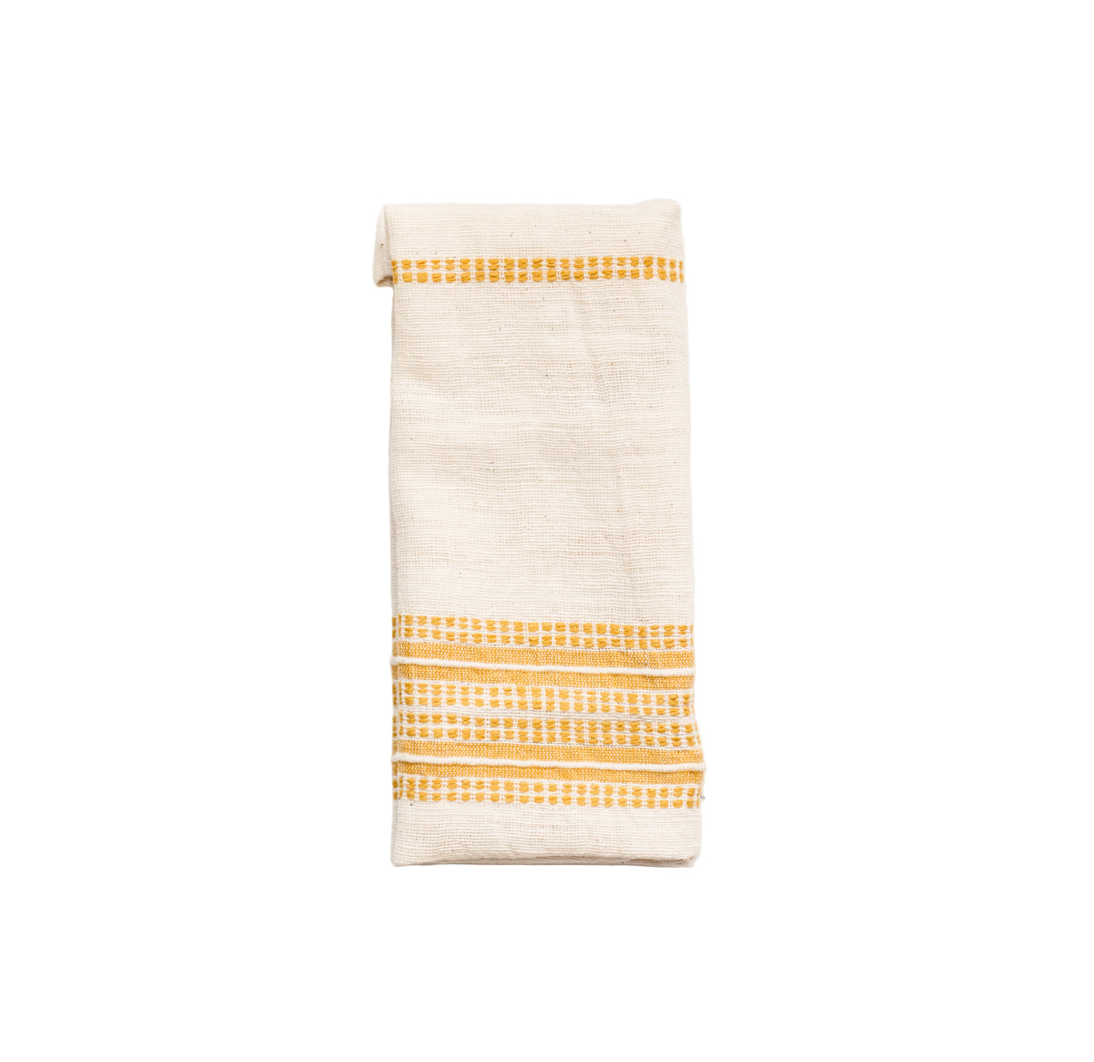Aden Cloth Napkins - Natural / Gold Hand-Spun Cotton- Set of 4 - Sumiye Co