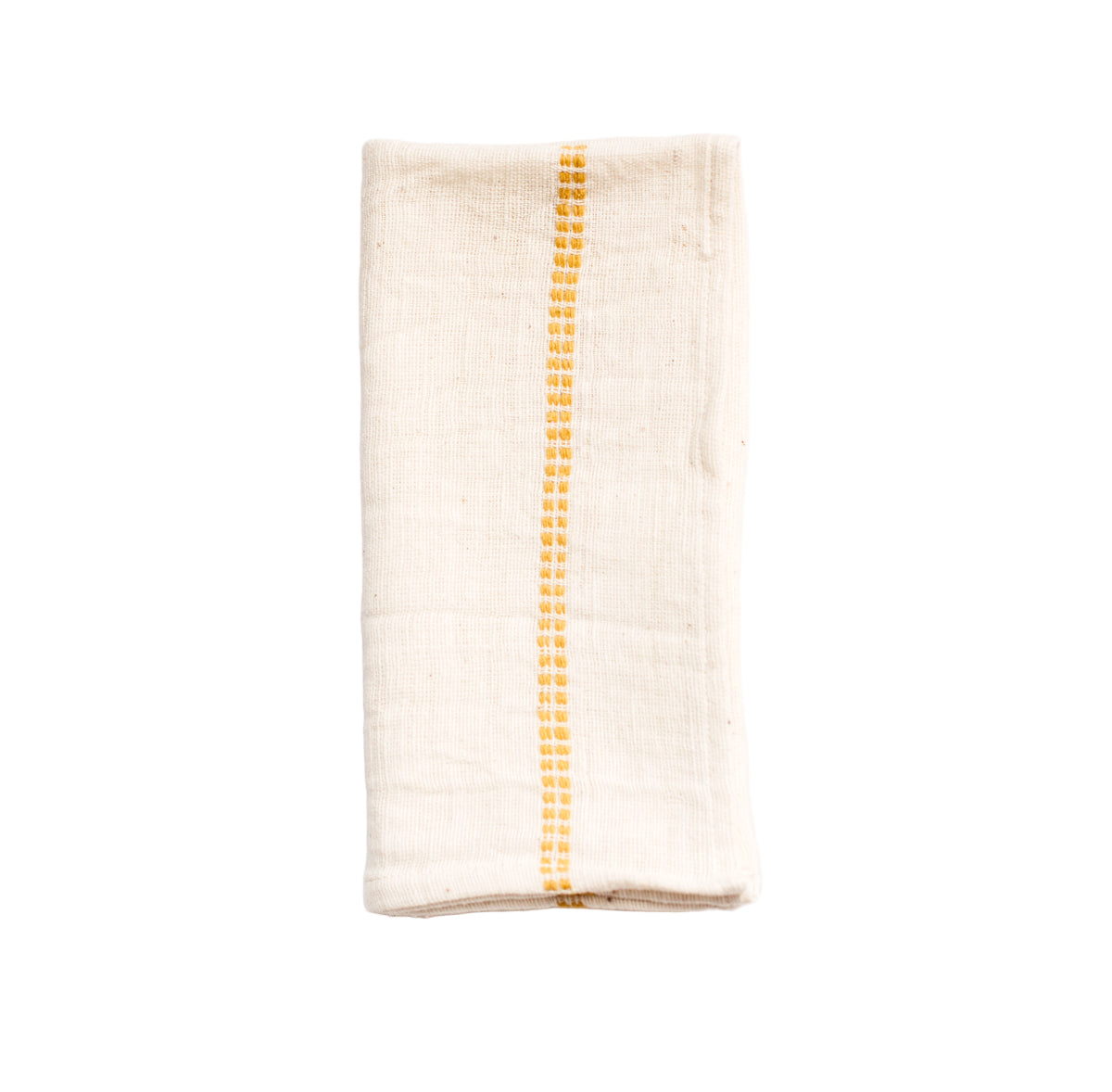 Aden Cloth Napkins - Natural / Gold Hand-Spun Cotton- Set of 4 - Sumiye Co
