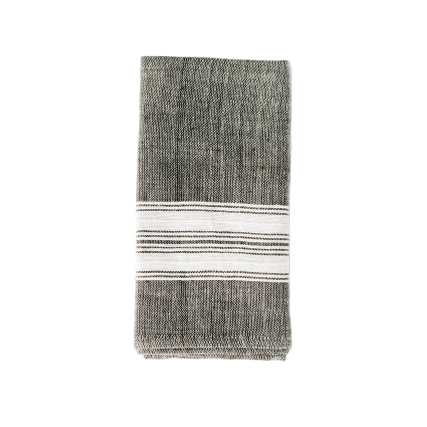 Aden Cloth Napkins Grey / Natural Hand-Spun Cotton- Set of 4 - Sumiye Co