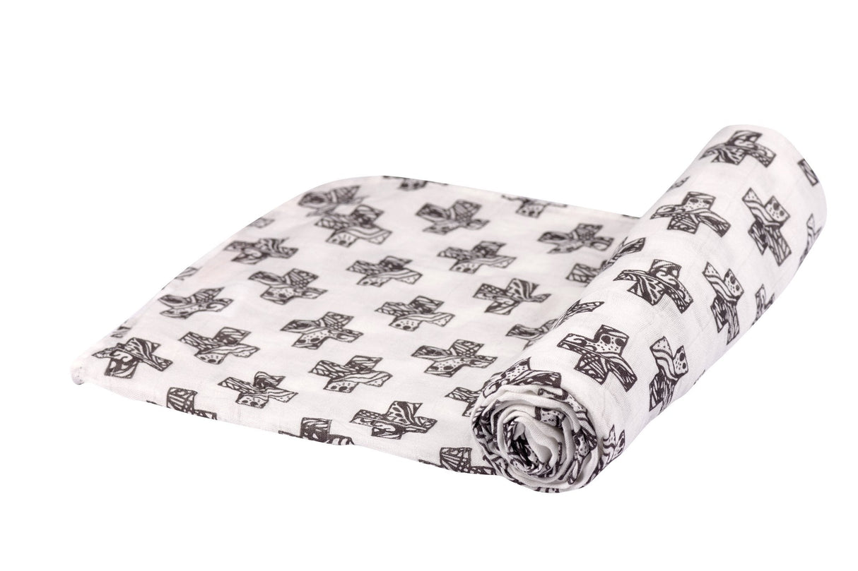 Nordic Stamp Bamboo Muslin Swaddle-2
