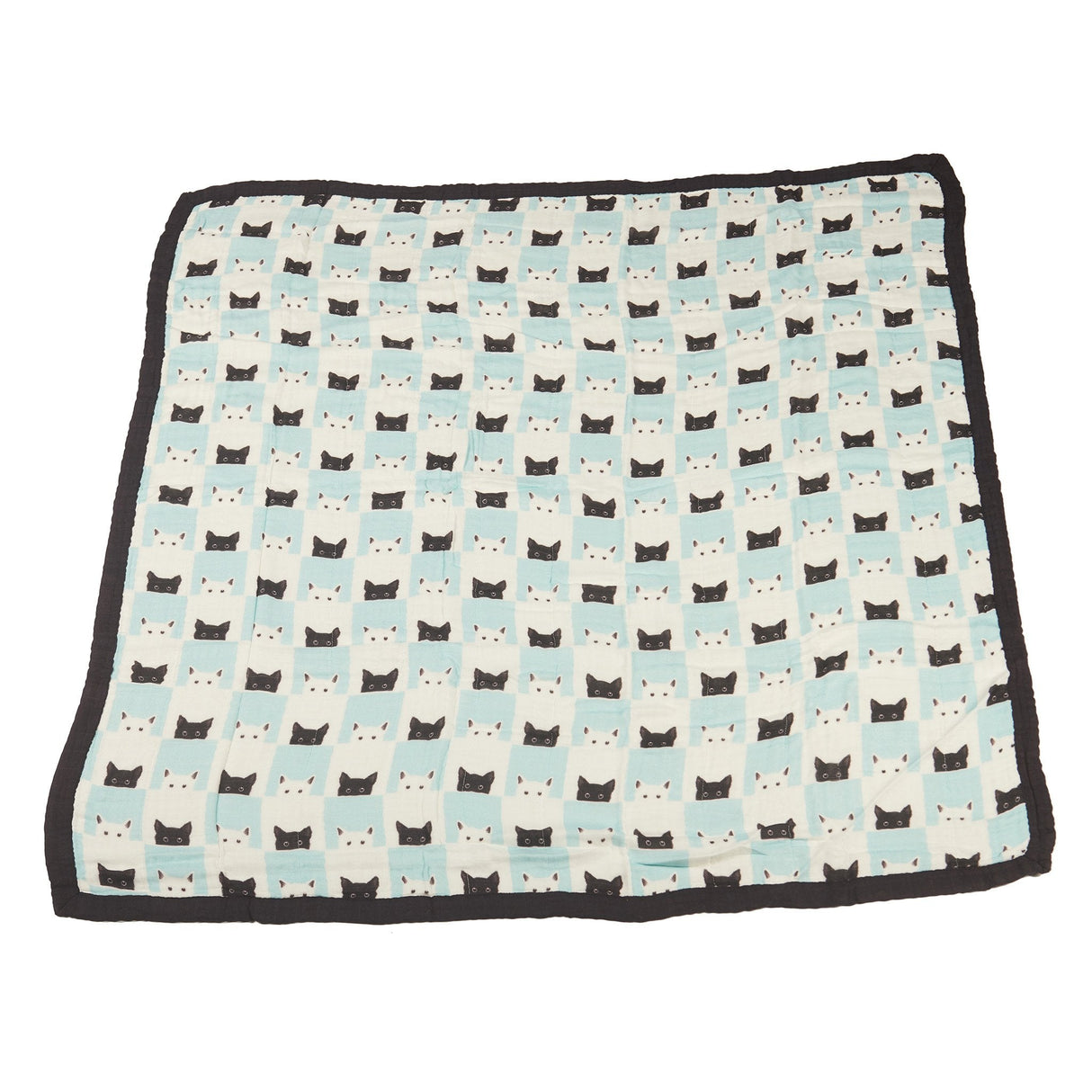 Peek-A-Boo Cats and Pencil Stripe Bamboo Muslin Newcastle Blanket-3