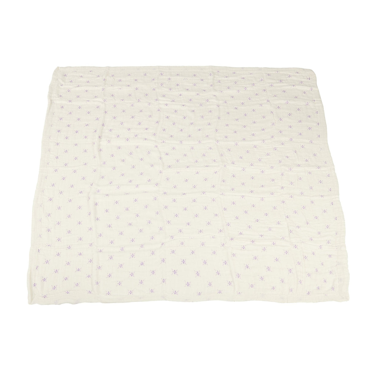 Lavender Flower and White Bamboo Muslin Newcastle Blanket-3