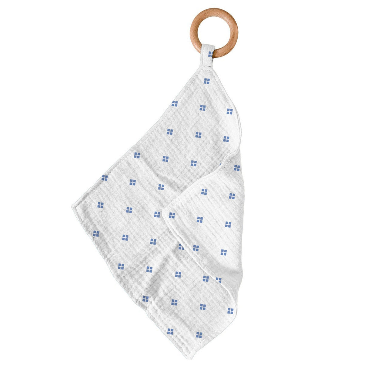 Baby Teether | Periwinkle Diamond Polka Dot -0