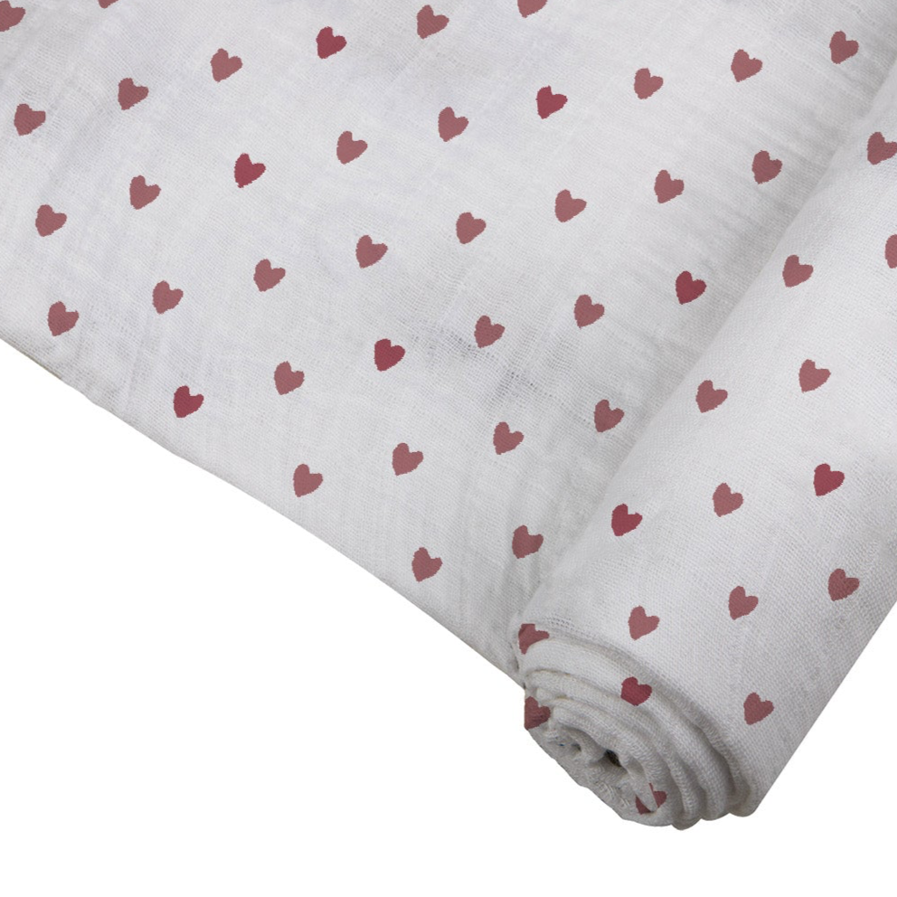 Two Hearts Bamboo Swaddle - Sumiye Co